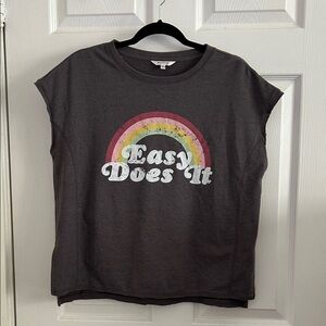 Wildfox Easy Does It Rainbow T-Shirt Graphic Tee Sz Small Oversized